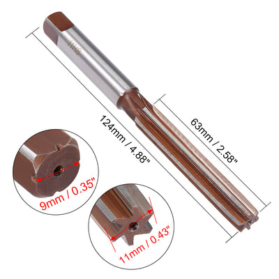 Harfington Straight Shank H8 Chucking Reamer 6 Flutes Hand Milling Cutter Tool