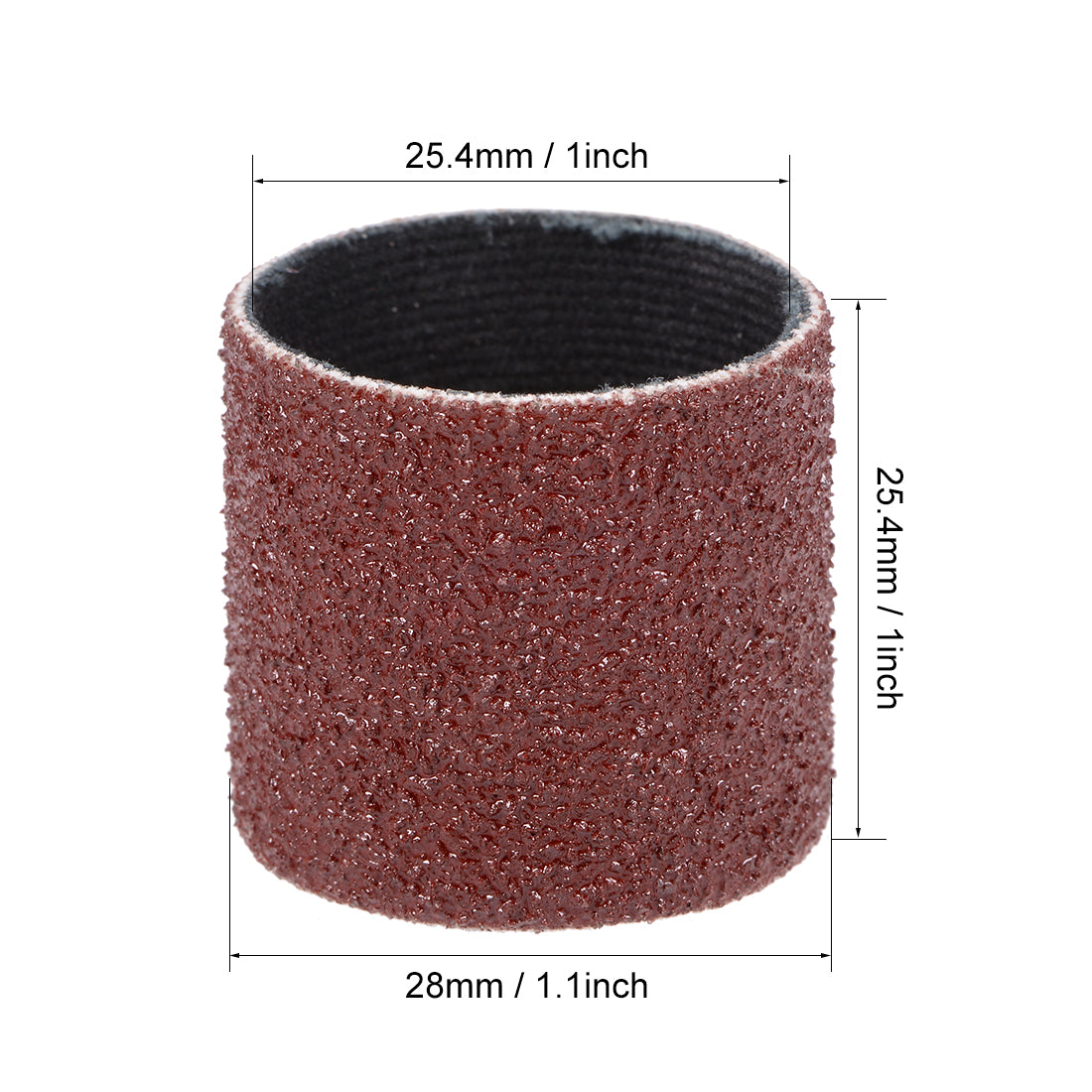 Harfington 1 inch x 1 inch Sanding Sleeves 80 Grits Sandpapers Band Drums 10 Pcs