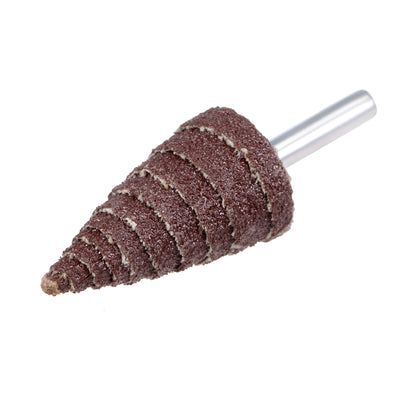 Harfington 1 Inch Cone Shape Flap Wheels Shank Mounted Sandpaper Tapered Cartridge Roll for Deburring Sanding Polishing 80 Grits
