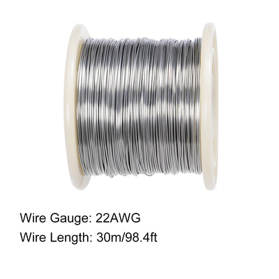 Harfington 0.6mm AWG22 Heating Resistor Wire Nichrome Resistance Wires for Heating Elements 98.4ft.