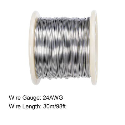 Harfington 0.5mm 24AWG Heating Resistor Wire Nichrome Resistance Wires for Heating Elements 98ft