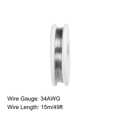 Harfington 0.15mm 34AWG Heating Resistor Wire Nichrome Resistance Wires for Heating Elements 49ft