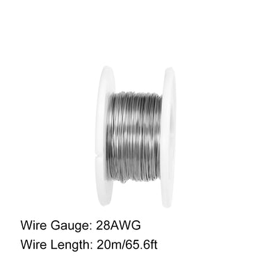 Harfington 0.3mm 28AWG Heating Resistor Wire Nichrome Resistance Wires for Heating Elements 65.6ft