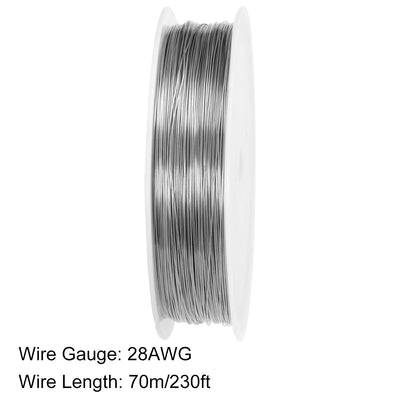 Harfington 0.3mm 28AWG Heating Resistor Wire Nichrome Resistance Wires for Heating Elements 230ft