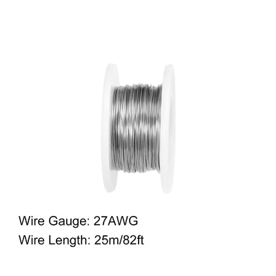 Harfington 0.35mm 27AWG Heating Resistor Wire Nichrome Resistance Wires for Heating Elements 82ft