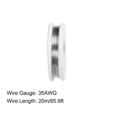 Harfington 0.15mm 35AWG Heating Resistor Wire Nichrome Resistance Wires for Heating Elements 65.6ft