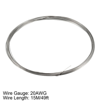 Harfington 0.8mm 20AWG Superfine Heating Wire FeCrAl Resistor Wire for Heating Elements 49ft Long