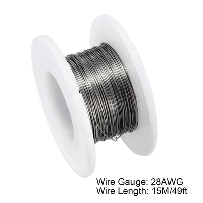 Harfington 0.32mm 28AWG Superfine Heating Wire FeCrAl Resistor Wire for Heating Elements 49ft Long