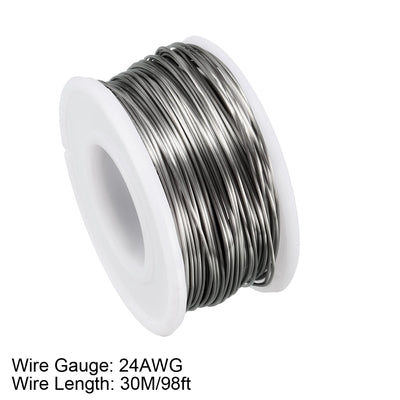 Harfington 0.5mm 24AWG Superfine Heating Wire FeCrAl Resistor Wire for Heating Elements 98ft Long