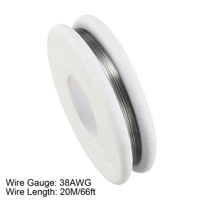Harfington 0.1mm 38AWG Superfine Heating Wire FeCrAl Resistor Wire for Heating Elements 66ft Long