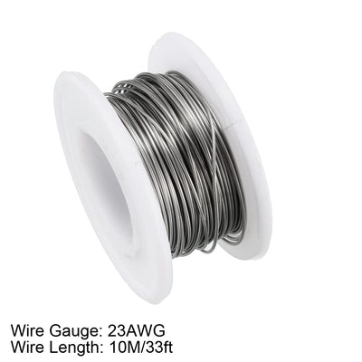 Harfington 0.6mm 23AWG Superfine Heating Wire FeCrAl Resistor Wire for Heating Elements 33ft Long