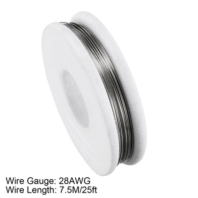 Harfington 0.32mm 28AWG Superfine Heating Wire FeCrAl Resistor Wire for Heating Elements 25ft Long