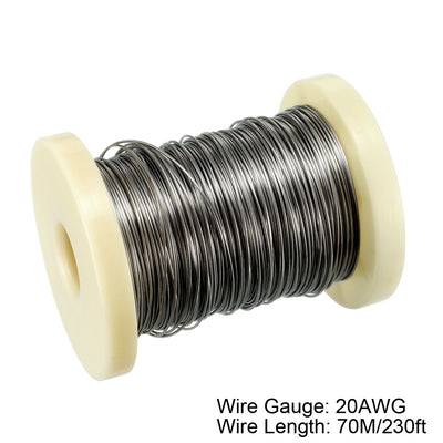 Harfington 0.8mm 20AWG Superfine Heating Wire FeCrAl Resistor Wire for Heating Elements 230ft Long