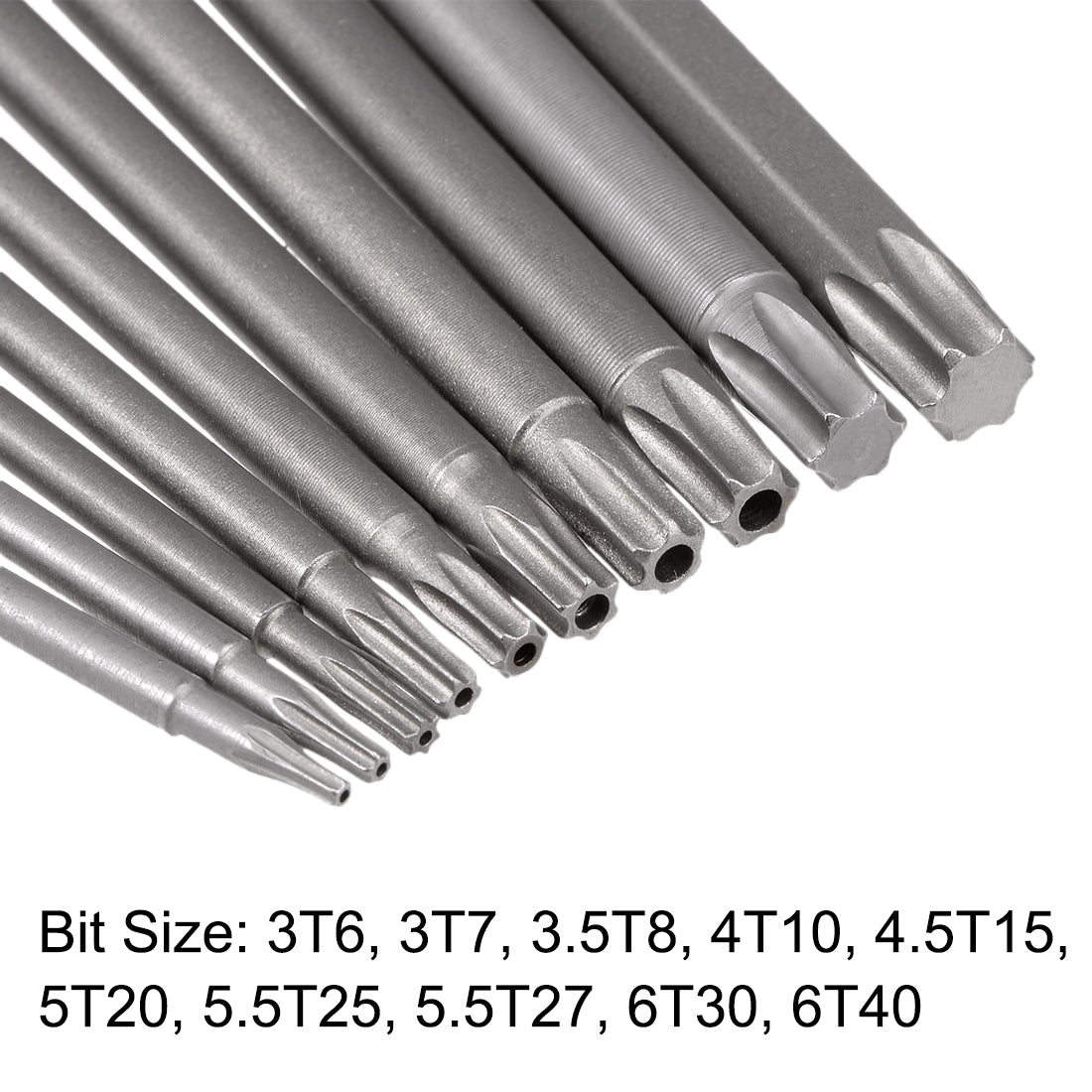 Harfington 10pcs 1/4 Inch Hex Shank T6-T40 Torx Head Screw Driver Bit Set Security Tamper Proof Star 6 Point Screwdriver Kit Tools