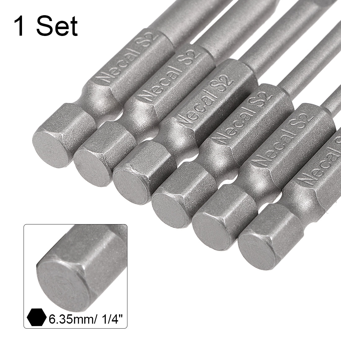 Harfington 6pcs 1/4 Inch Hex Shank SL2-SL6 Slotted Head Screw Driver Bit Set Slotted Screwdriver Kit Tools
