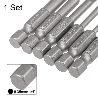 Harfington 6pcs 1/4 Inch Hex Shank SL2-SL6 Slotted Head Screw Driver Bit Set Slotted Screwdriver Kit Tools