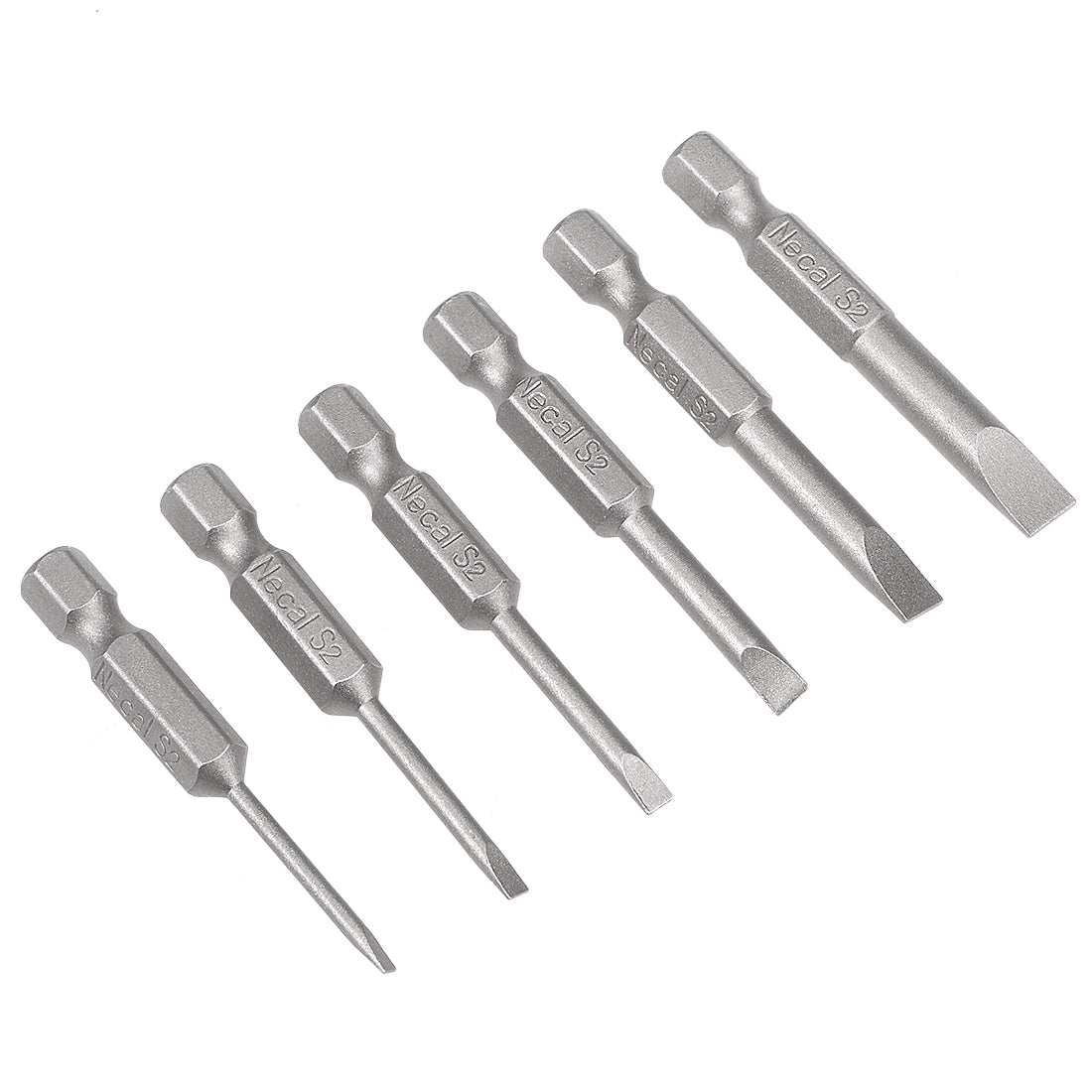Harfington 6pcs 1/4 Inch Hex Shank SL2-SL6 Slotted Head Screw Driver Bit Set Slotted Screwdriver Kit Tools
