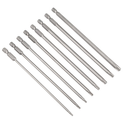 Harfington 8pcs 1/4 Inch Hex Shank T8-T40 Torx Head Screw Driver Bit Set Security Tamper Proof Star 6 Point Screwdriver Kit Tools
