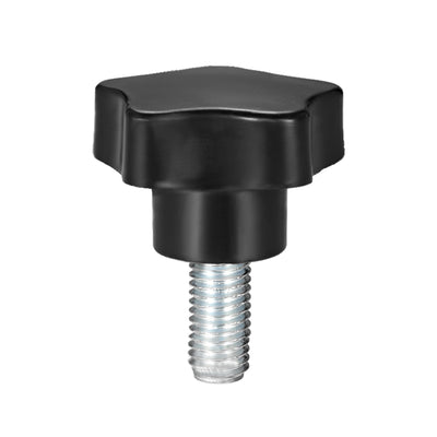 Harfington Star Knobs Grips Male Thread  Steel Zinc Stud Black Placement PP