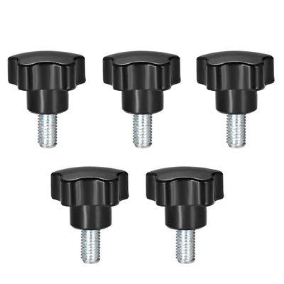 Harfington 5 Pcs Star Knobs Grip Male Thread  Steel Zinc Stud Replacement PP