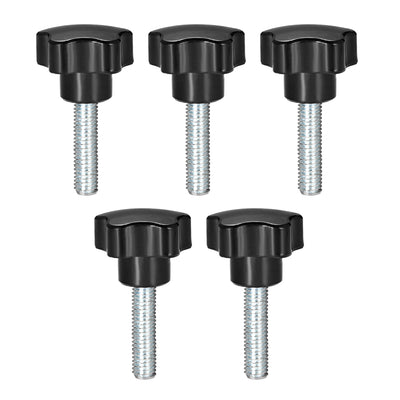Harfington 5 Pcs Star Knobs Grip Male Thread  Steel Zinc Stud Replacement PP