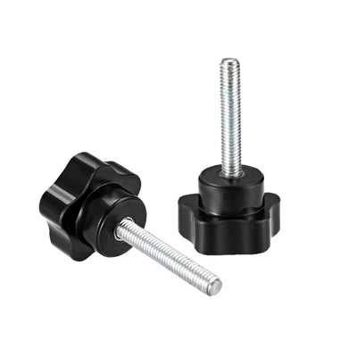 Harfington 10 Pcs Star Knobs Grips Male Thread  Steel Zinc Stud Replacement PP