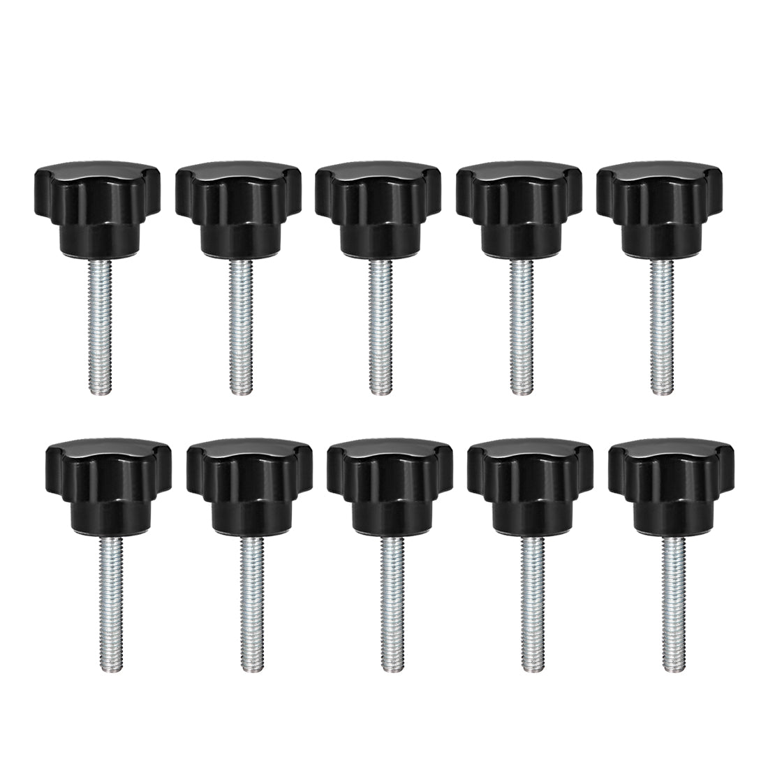 Harfington 10 Pcs Star Knobs Grips Male Thread  Steel Zinc Stud Replacement PP