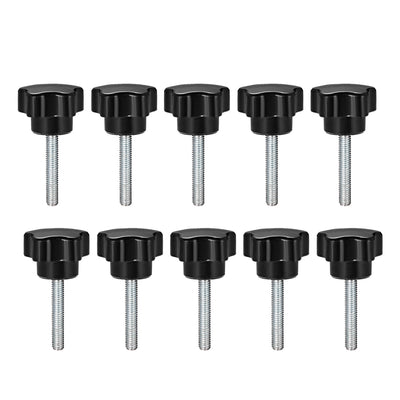 Harfington 10 Pcs Star Knobs Grips Male Thread  Steel Zinc Stud Replacement PP