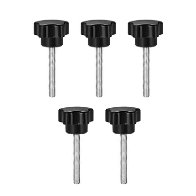 Harfington 5 Pcs Star Knobs Grip Male Thread  Steel Zinc Stud Replacement PP