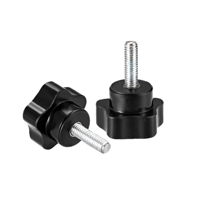 Harfington 10 Pcs Star Knobs Grips Male Thread  Steel Zinc Stud Replacement PP