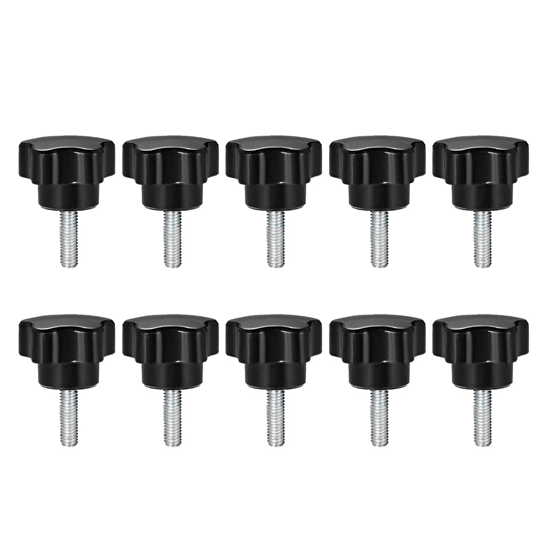 Harfington 10 Pcs Star Knobs Grips Male Thread  Steel Zinc Stud Replacement PP