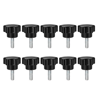 Harfington 10 Pcs Star Knobs Grips Male Thread  Steel Zinc Stud Replacement PP