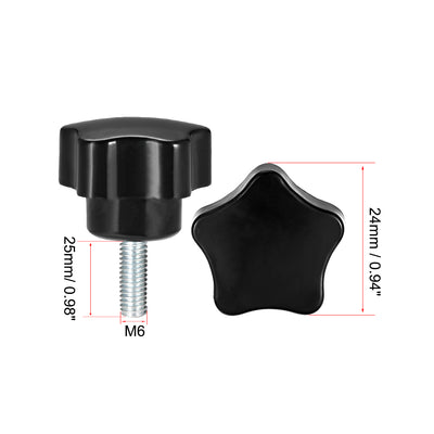 Harfington 5 Pcs Star Knobs Grip Male Thread  Steel Zinc Stud Replacement PP