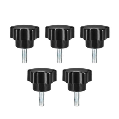 Harfington 5 Pcs Star Knobs Grip Male Thread  Steel Zinc Stud Replacement PP
