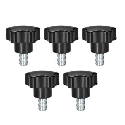Harfington 5 Pcs Star Knobs Grip Male Thread  Steel Zinc Stud Replacement PP