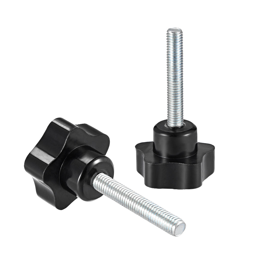 Harfington 3 Pcs Star Knob Grip Male Thread  Steel Zinc Stud Black PP