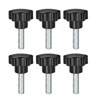 Harfington 6 Pcs Star Knob Grips Male Thread  Steel Zinc Stud Replacement PP