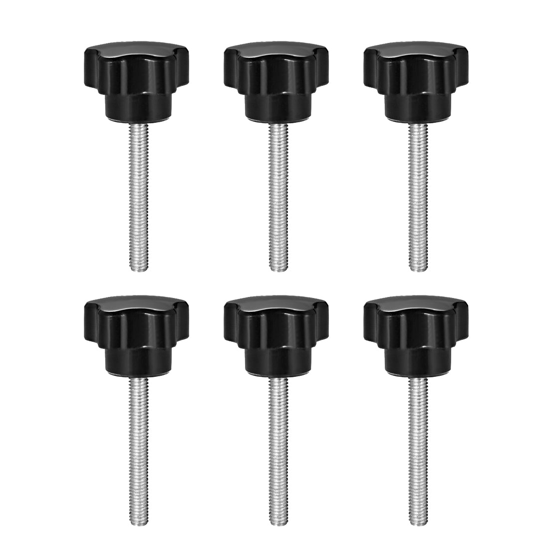 Harfington 6 Pcs Star Knob Grips Male Thread  Steel Zinc Stud Replacement PP