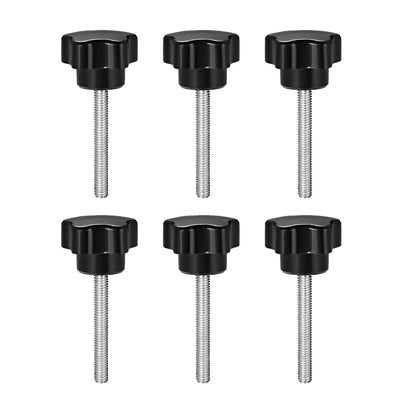 Harfington 6 Pcs Star Knob Grips Male Thread  Steel Zinc Stud Replacement PP