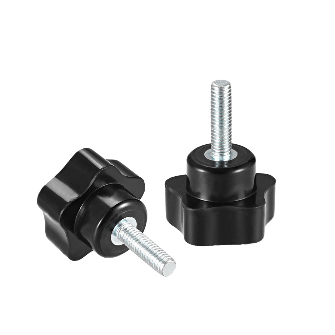 Harfington 3 Pcs Star Knobs Grips M6 x 20mm Male Thread  Steel Zinc Stud Replacement PP