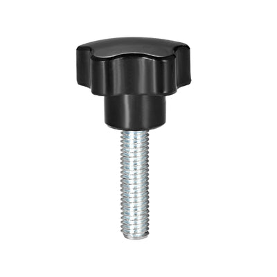 Harfington Star Knobs Grips Male Thread  Steel Zinc Stud Black PP