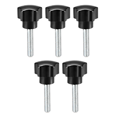 Harfington 5 Pcs Star Knobs Grip Male Thread  Steel Zinc Stud Replacement PP