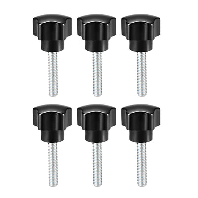 Harfington 6 Pcs Star Knob Grips Male Thread  Steel Zinc Stud Replacement PP
