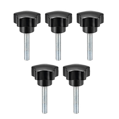 Harfington 5 Pcs Star Knobs Grip Male Thread  Steel Zinc Stud Replacement PP