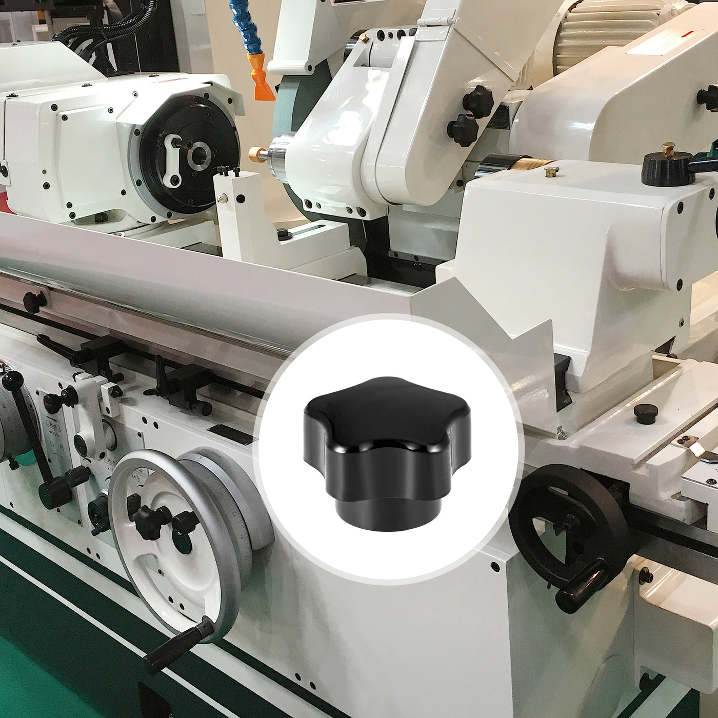 Harfington Star Knobs Grip Handle Brass Insert Female Thread Set of 10 Black