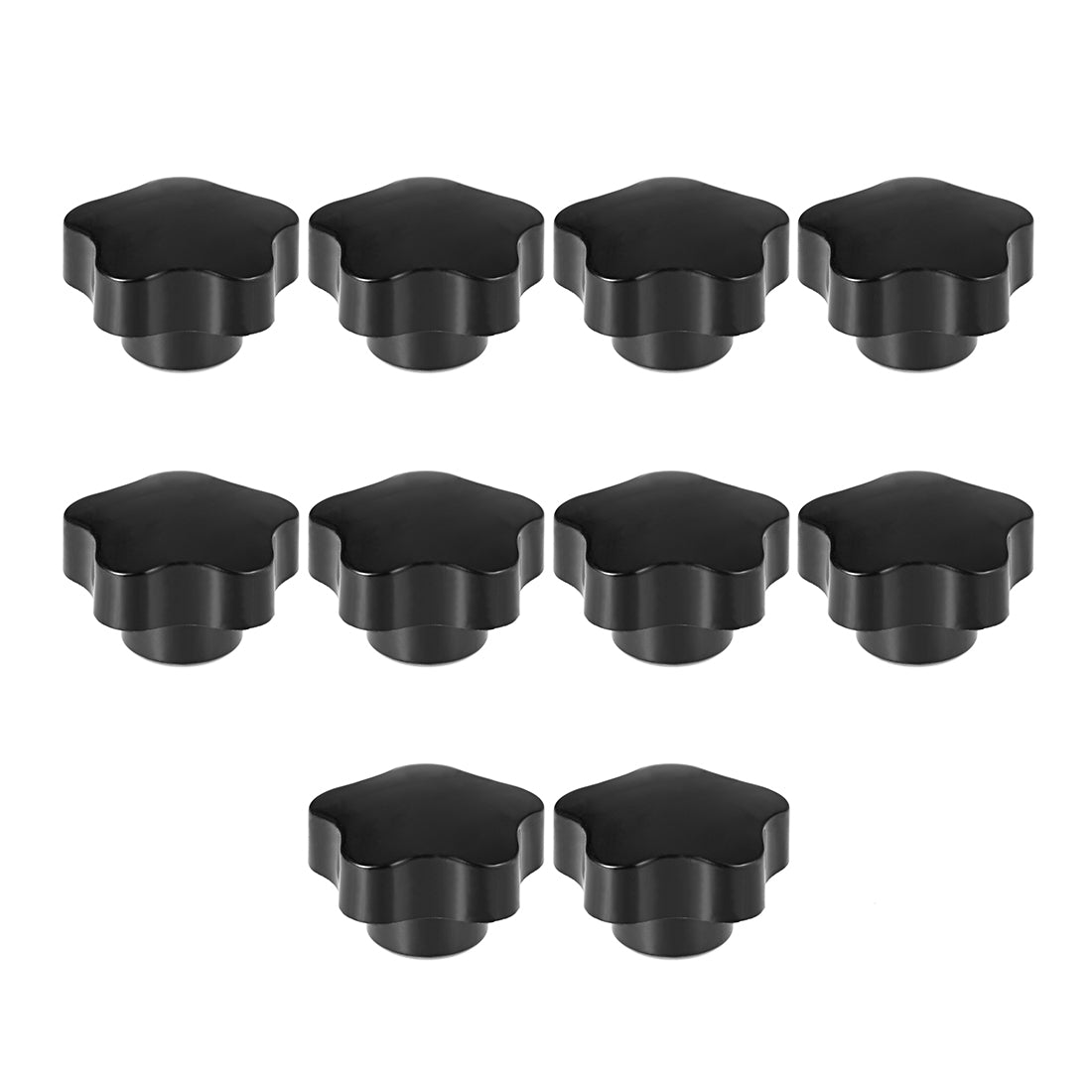 Harfington Star Knobs Grip Handle Brass Insert Female Thread Set of 10 Black