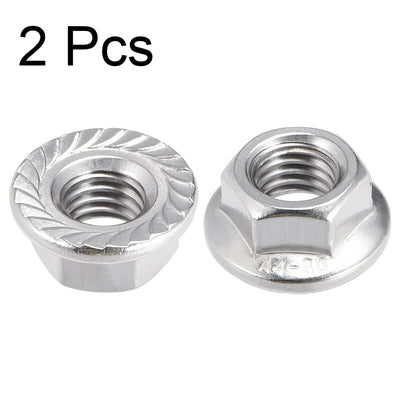 Harfington 316 Stainless Steel Silver Tone Hex Flange Nut