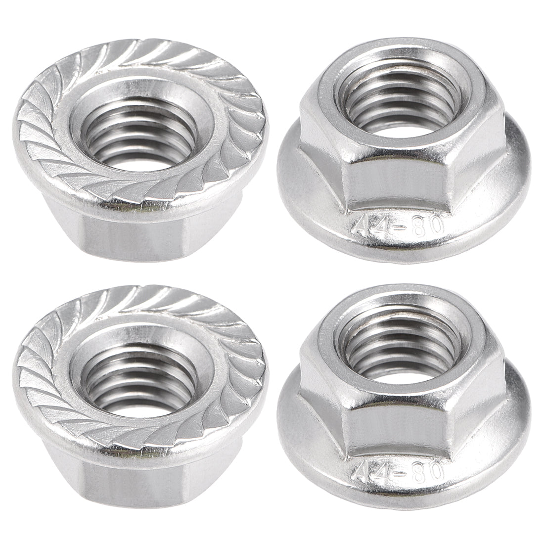 Harfington 316 Stainless Steel Silver Tone Hex Flange Nut