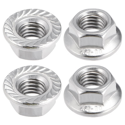 Harfington 316 Stainless Steel Silver Tone Hex Flange Nut