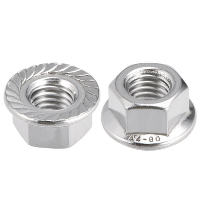 Harfington 316 Stainless Steel Silver Tone Hex Flange Nut